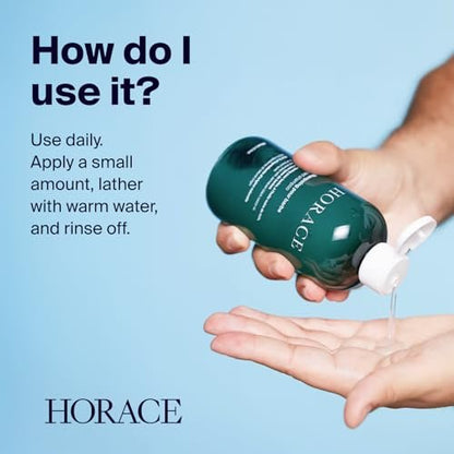 HORACE Beard Shampoo for Men - Sulphate-Free Wash with Castor Oil, Gentle Care for All Skin Types, Woody Aromatic Scent, 250 ml Avelisse