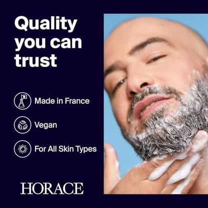 HORACE Beard Shampoo for Men - Sulphate-Free Wash with Castor Oil, Gentle Care for All Skin Types, Woody Aromatic Scent, 250 ml Avelisse