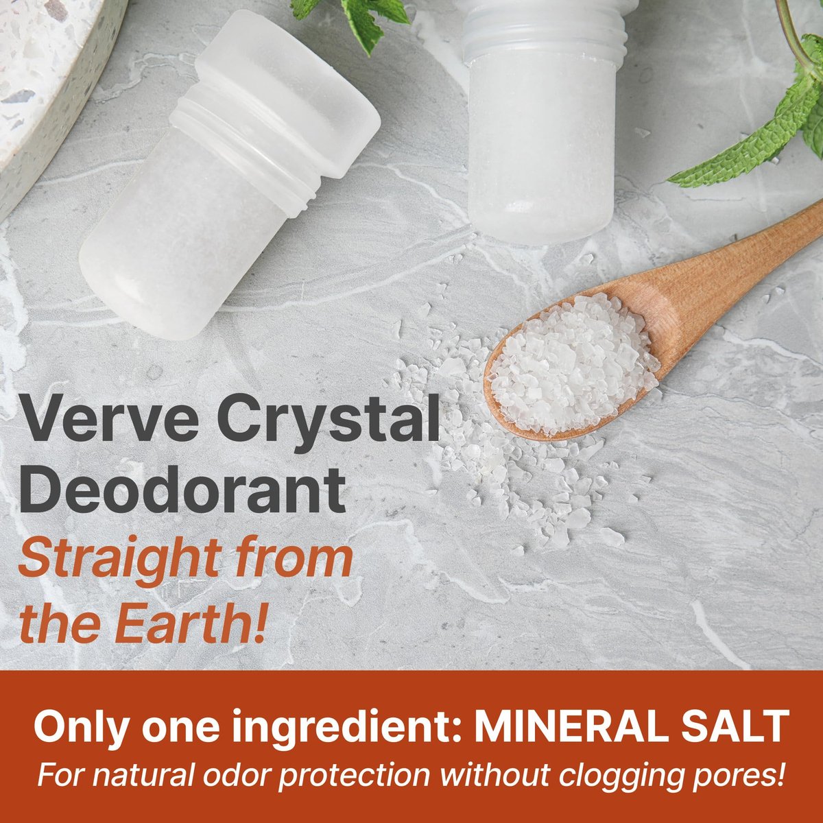 All-Natural Mineral Deodorant Stick Set of 2 - Non-Aluminum Thai Crystal Stone for Lasting Odor Control, Unisex, by Verve CULTURE Avelisse