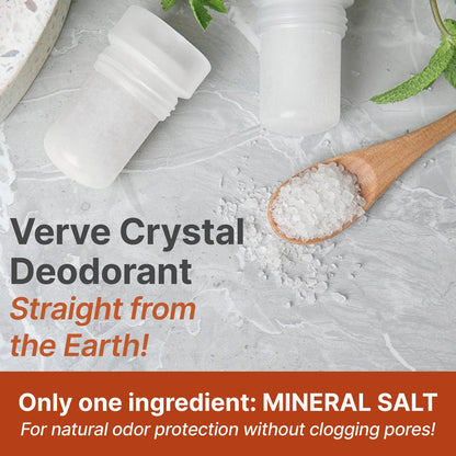 All-Natural Mineral Deodorant Stick Set of 2 - Non-Aluminum Thai Crystal Stone for Lasting Odor Control, Unisex, by Verve CULTURE Avelisse