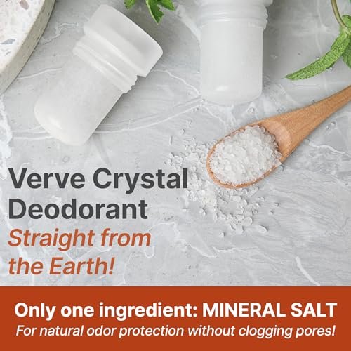 All-Natural Mineral Deodorant Stick Set of 2 - Non-Aluminum Thai Crystal Stone for Lasting Odor Control, Unisex, by Verve CULTURE Avelisse