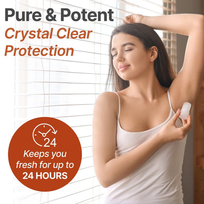 All-Natural Mineral Deodorant Stick Set of 2 - Non-Aluminum Thai Crystal Stone for Lasting Odor Control, Unisex, by Verve CULTURE Avelisse