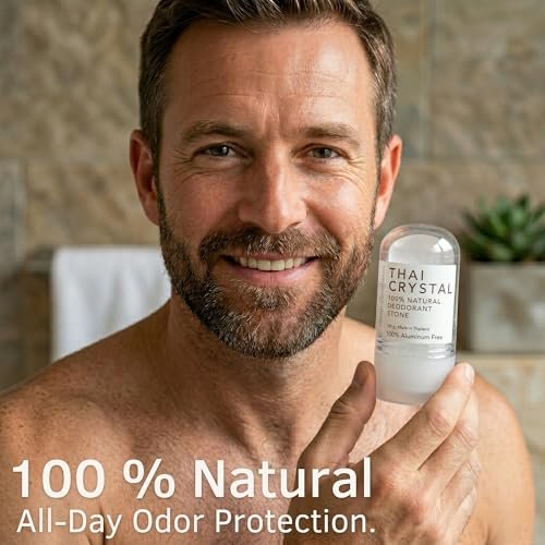 All-Natural Mineral Deodorant Stick Set of 2 - Non-Aluminum Thai Crystal Stone for Lasting Odor Control, Unisex, by Verve CULTURE Avelisse