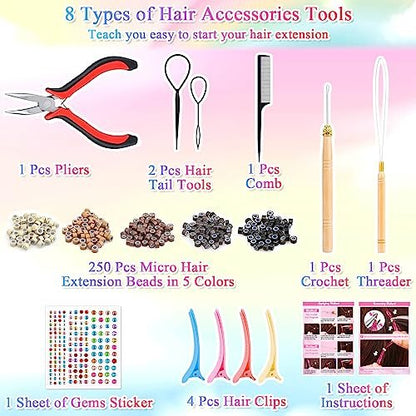ROADPLUM Hair Tinsel Kit - 16 Colors, 3200 Strands & 12 Colors Hair Feathers - Heat Resistant Shiny Tinsel for Cosplay, Party, and Everyday Glam