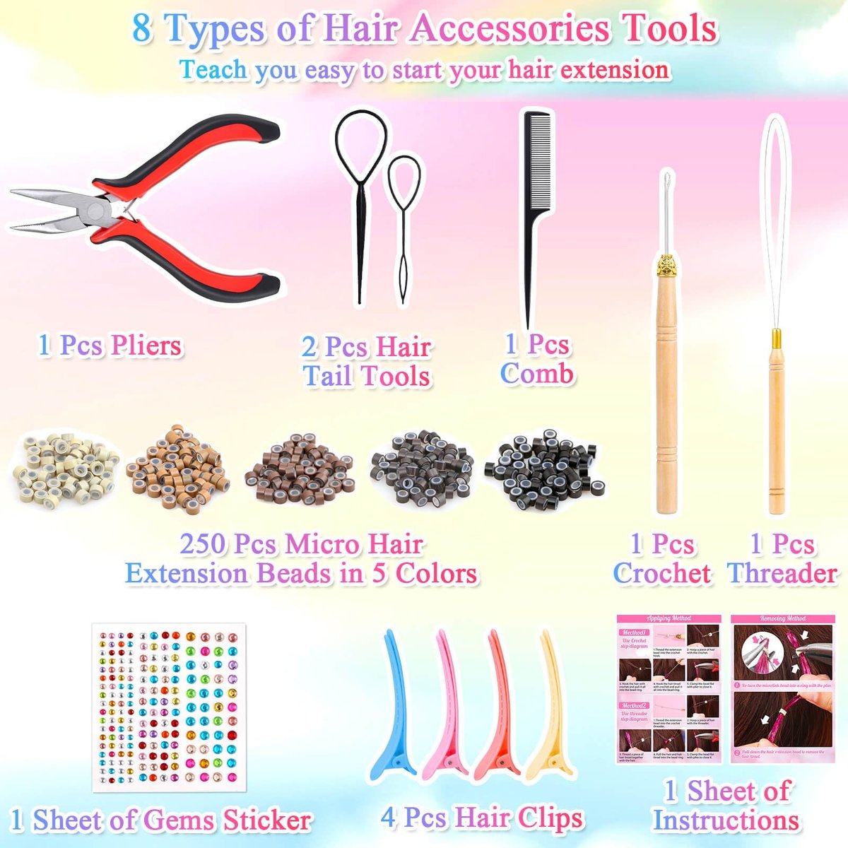 ROADPLUM Hair Tinsel Kit - 16 Colors, 3200 Strands & 12 Colors Hair Feathers - Heat Resistant Shiny Tinsel for Cosplay, Party, and Everyday Glam - görsel 5