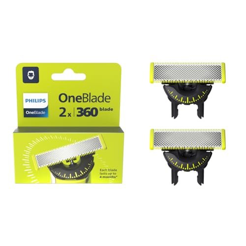Philips One Blade X2 360 Dual-Way Blade Replacement Heads Compatible with OneBlade & Philips – QP420.50 (2-Pack, Black) Avelisse