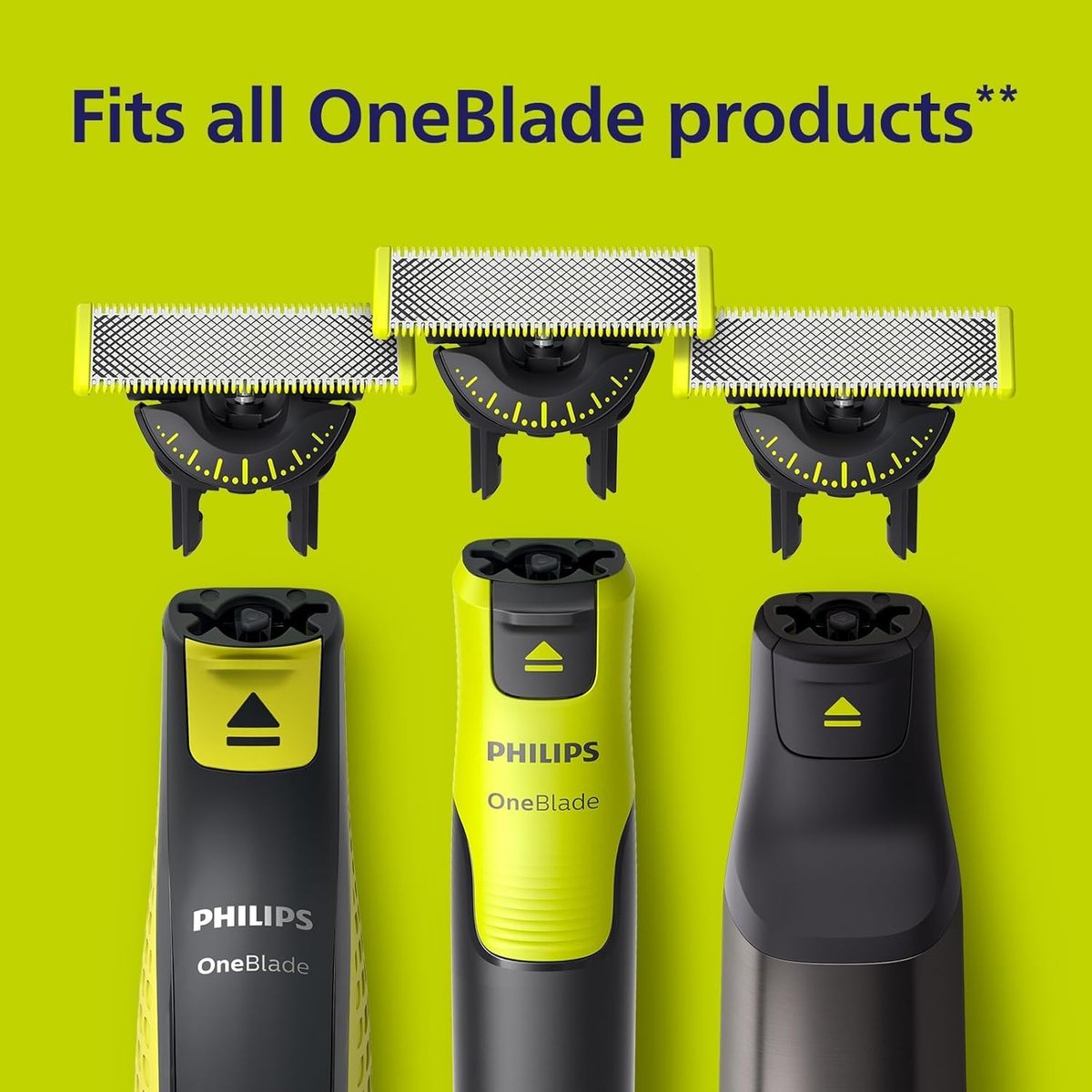 Philips One Blade X2 360 Dual-Way Blade Replacement Heads Compatible with OneBlade & Philips – QP420.50 (2-Pack, Black) Avelisse