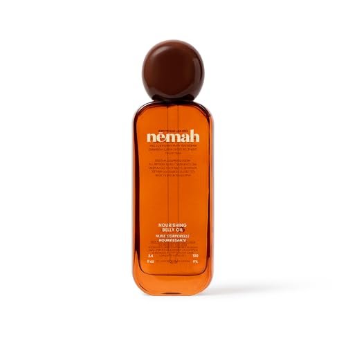 Nemah Belly Oil for Pregnant Women – Stretch Mark Prevention with Jojoba, Coconut & Hemisqualane – Quick Drying, Non-Greasy – Vegan, 3.4 Fl Oz Avelisse