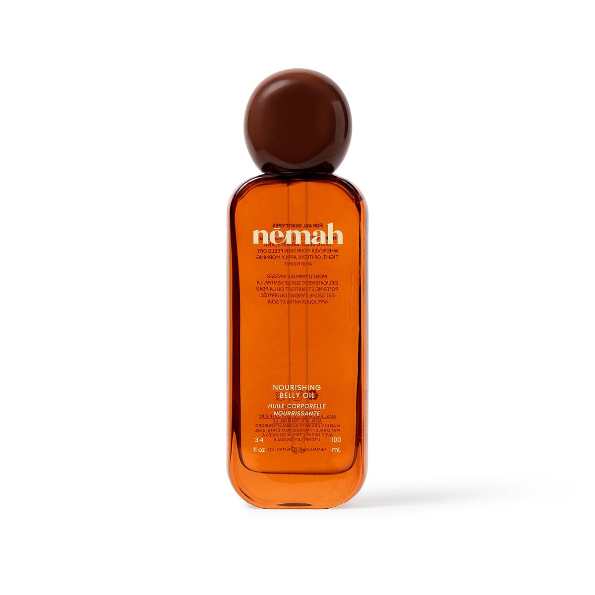 Nemah Belly Oil for Pregnant Women – Stretch Mark Prevention with Jojoba, Coconut & Hemisqualane – Quick Drying, Non-Greasy – Vegan, 3.4 Fl Oz Avelisse