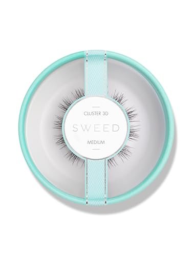 Sweed No Lash Cluster Medium – 12 Count Black Synthetic Fiber False Lashes Avelisse
