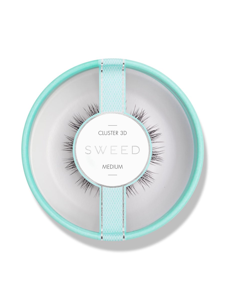 Sweed No Lash Cluster Medium – 12 Count Black Synthetic Fiber False Lashes Avelisse