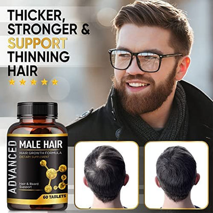 NutraPro Hair Growth Vitamins for Men - Anti Hair Loss Support with DHT Blocker & Biotin - 60 Count Avelisse