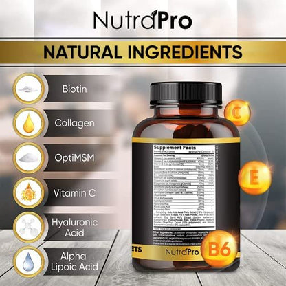 NutraPro Hair Growth Vitamins for Men - Anti Hair Loss Support with DHT Blocker & Biotin - 60 Count Avelisse