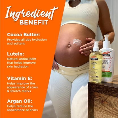 Palmer's Stretch Mark Care Body Lotion & Massage Oil Bundle | Cocoa Butter Formula with Vitamin E for Pregnancy Avelisse