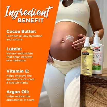 Palmer's Stretch Mark Care Body Lotion & Massage Oil Bundle | Cocoa Butter Formula with Vitamin E for Pregnancy Avelisse