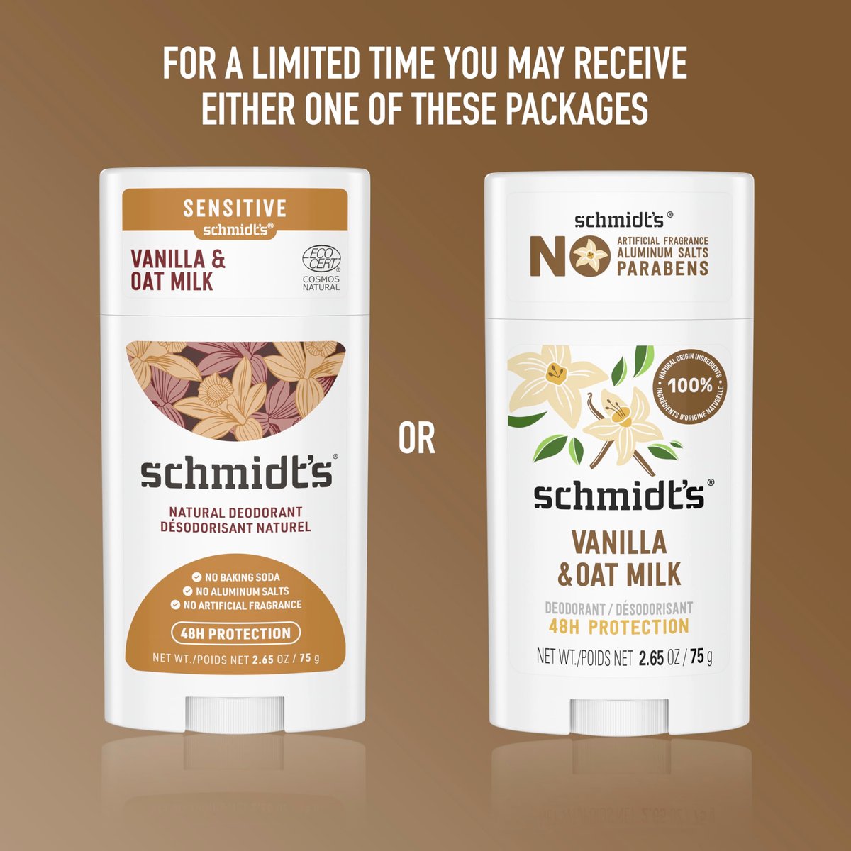 Schmidt's Aluminum-Free Vegan Deodorant Vanilla & Oat Milk - 24 Hour Odor Protection, Natural Ingredients, Cruelty-Free, 2.65 oz - görsel 3