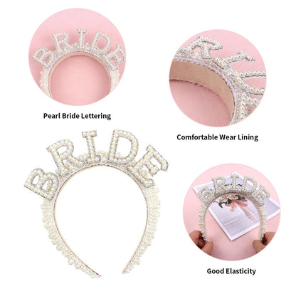 Pearl Bride Headband – Elegant Wedding Hairband for Women, One Size Fits All Avelisse