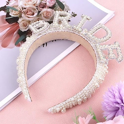 Pearl Bride Headband – Elegant Wedding Hairband for Women, One Size Fits All Avelisse