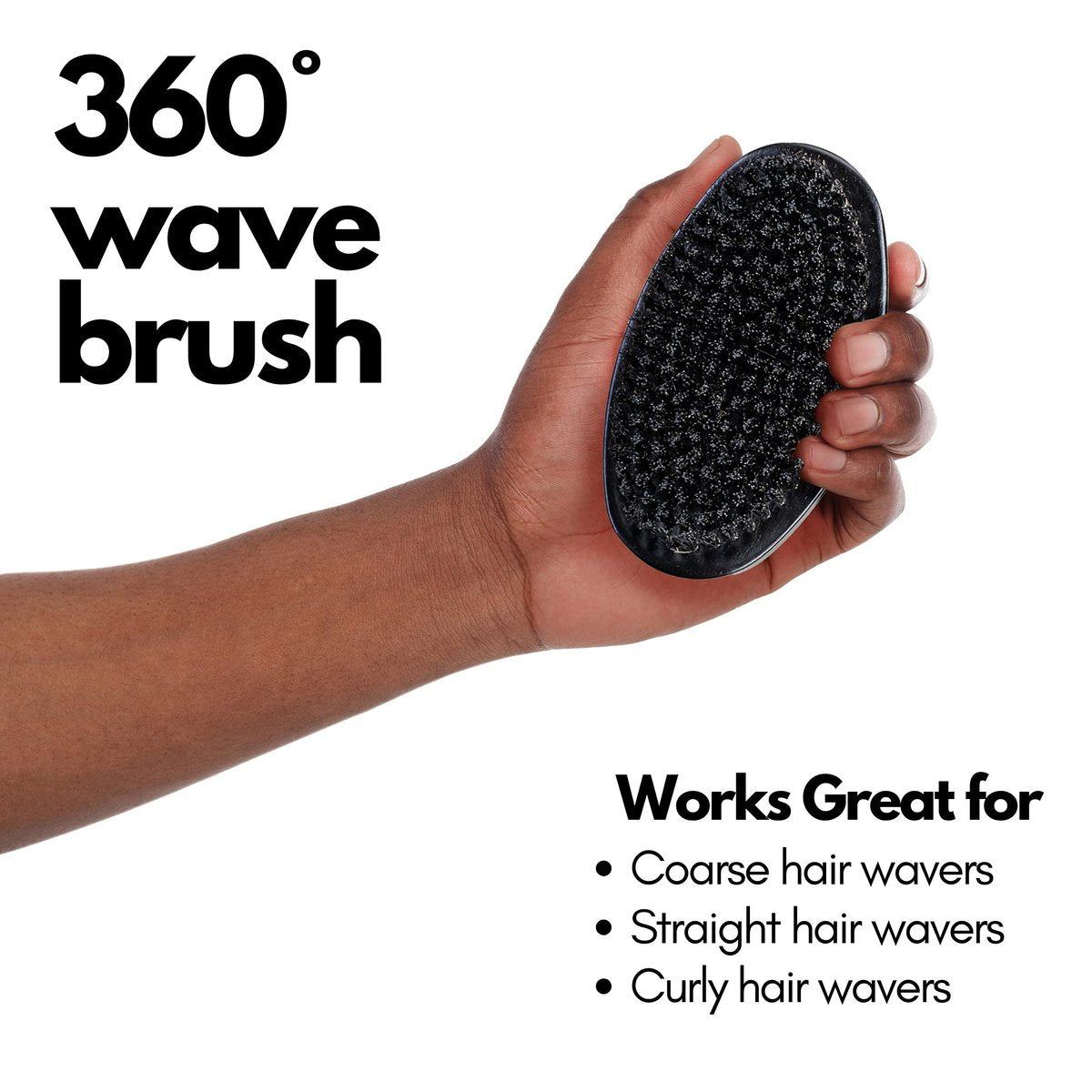 Ocean View Pomade with Wooden Palm Brush for Men – Medium Firm Bristles for 540 & 720 Waves, Contoured Control with Thumb Indentation Avelisse
