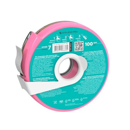 STALEKS PRO Disposable White Abrasive Tape 100 Grit – 7m Roll in Plastic Case – Glueless Replaceable Abrasive for Professional Nail Shaping – Manicure & Pedicure