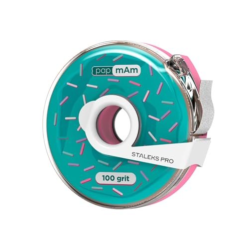 STALEKS PRO Disposable White Abrasive Tape 100 Grit – 7m Roll in Plastic Case – Glueless Replaceable Abrasive for Professional Nail Shaping – Manicure & Pedicure - görsel 2