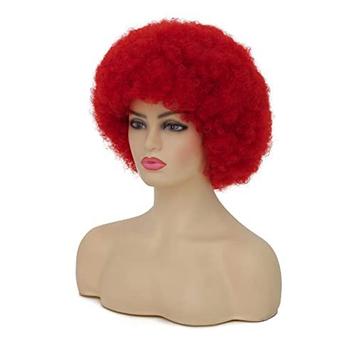 Dai Cloud Red Afro Wig for Black Women – 70s Costume Wig, Puff Short Curly Fluffy Soft Wigs for Party, Halloween & Daily Wear - görsel 8