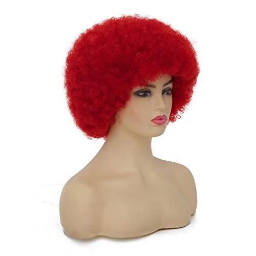 Dai Cloud Red Afro Wig for Black Women – 70s Costume Wig, Puff Short Curly Fluffy Soft Wigs for Party, Halloween & Daily Wear - görsel 11