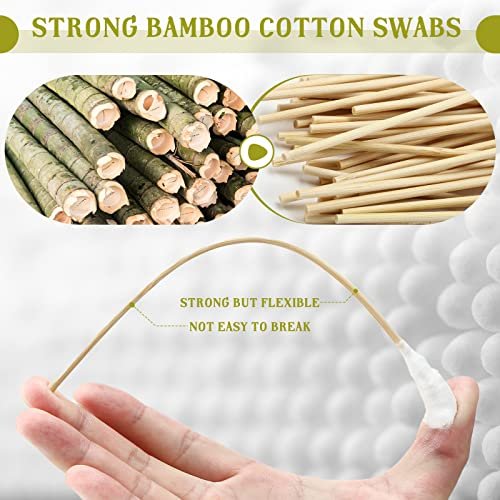 Zhehao 300 Pcs 8 Inch Large Cotton Swabs with Bamboo Handle - Extra Long Oversized Cotton Tipped Applicators for Wound Cleaning, Makeup & More Avelisse