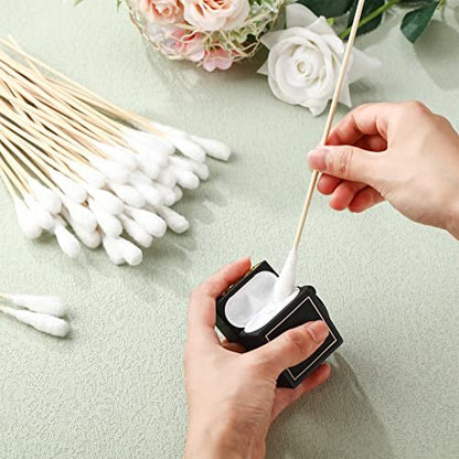 Zhehao 300 Pcs 8 Inch Large Cotton Swabs with Bamboo Handle - Extra Long Oversized Cotton Tipped Applicators for Wound Cleaning, Makeup & More Avelisse