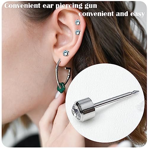 6 Pack Disposable Ear Piercing Kit - Self Piercing Gun with 4mm Silver Studs - Painless & Safe Home Piercing Tool - görsel 6