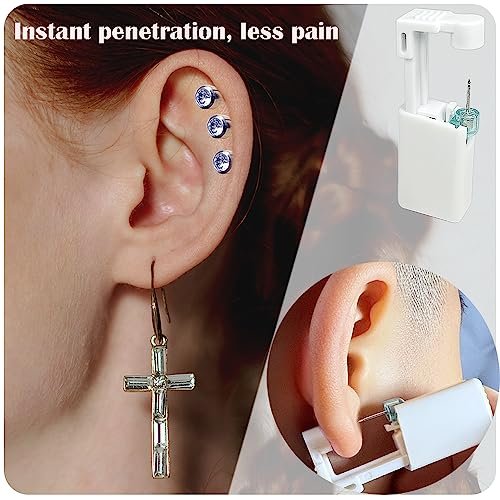 6 Pack Disposable Ear Piercing Kit - Self Piercing Gun with 4mm Silver Studs - Painless & Safe Home Piercing Tool - görsel 12