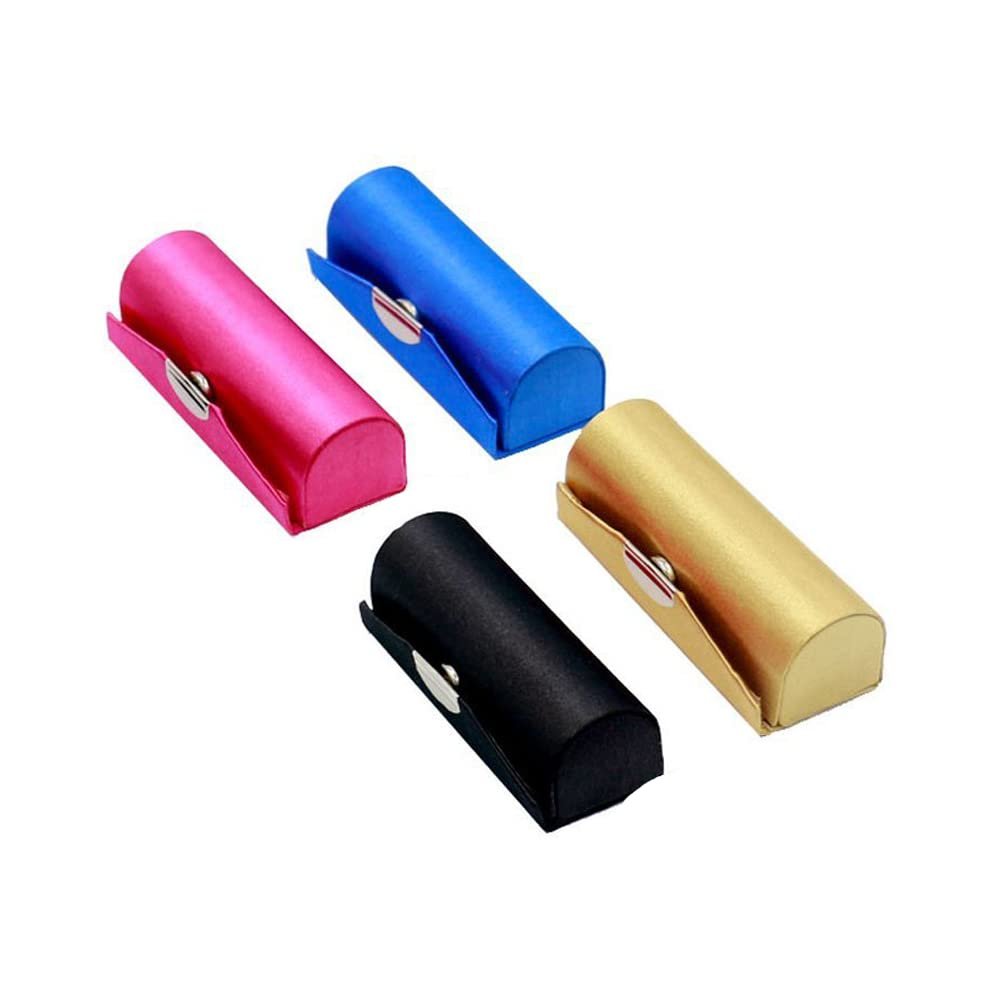 Leadigol 4-Piece Lipstick Case Set - Multicolor Fabric Makeup Organizer with Mirror - görsel 1