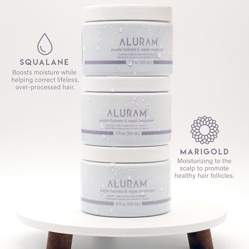 ALURAM Purple Hydrate & Repair Hair Treatment - Intense Moisture Infusion for Silver & Color Treated Hair, 11 Fl Oz Avelisse