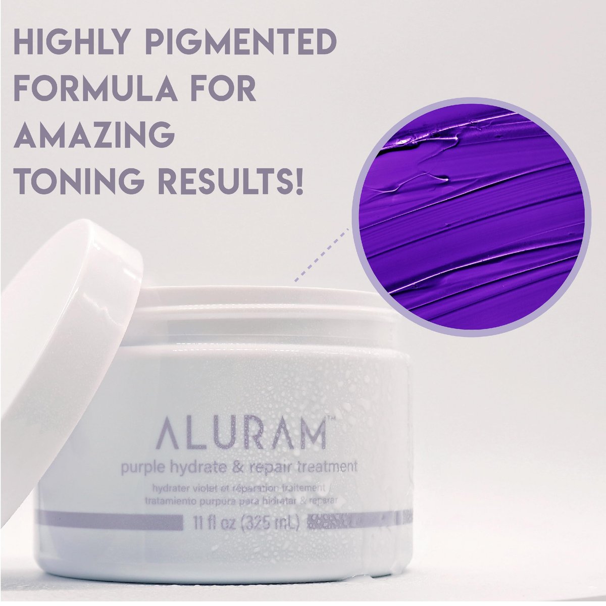ALURAM Purple Hydrate & Repair Hair Treatment - Intense Moisture Infusion for Silver & Color Treated Hair, 11 Fl Oz Avelisse