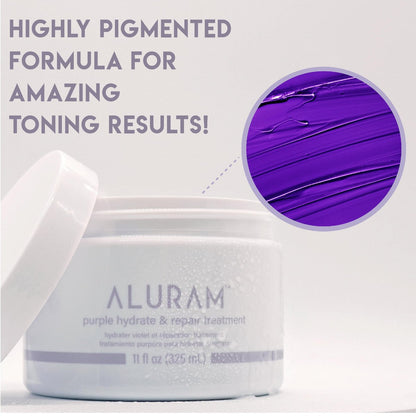 ALURAM Purple Hydrate & Repair Hair Treatment - Intense Moisture Infusion for Silver & Color Treated Hair, 11 Fl Oz Avelisse