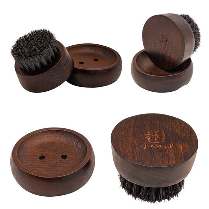 ZP Natural 100% Boar Bristle Beard Brush for Men – Solid Wood Base, European Retro Style