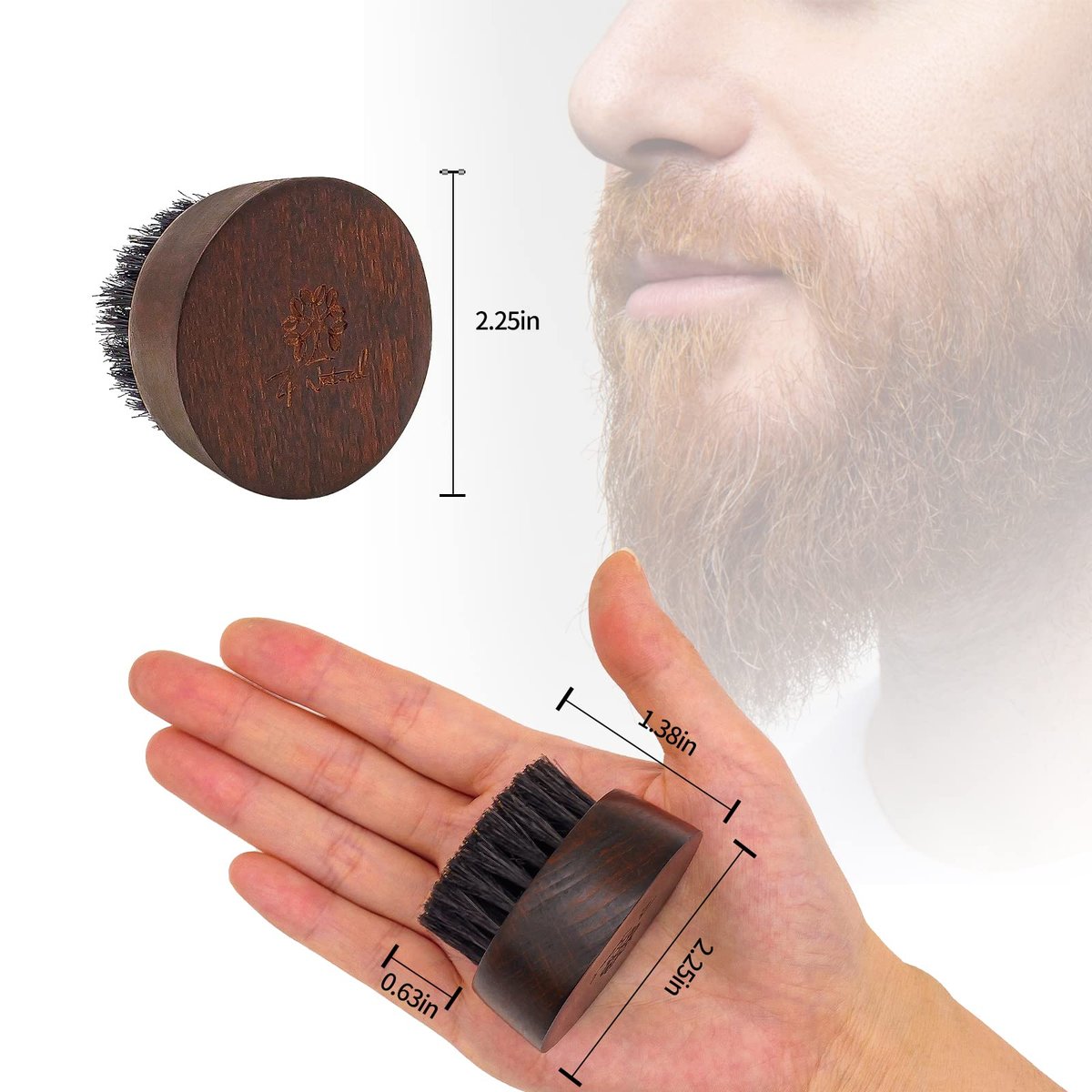 ZP Natural 100% Boar Bristle Beard Brush for Men – Solid Wood Base, European Retro Style - görsel 10
