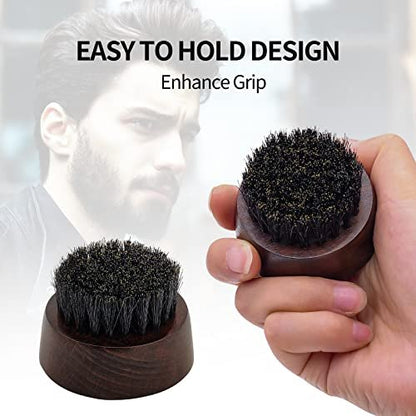 ZP Natural 100% Boar Bristle Beard Brush for Men – Solid Wood Base, European Retro Style
