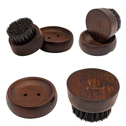 ZP Natural 100% Boar Bristle Beard Brush for Men – Solid Wood Base, European Retro Style