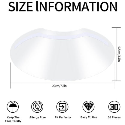 Siyurongg 50 Pcs Shower Face Eye Shields - Eyebrow Shower Shield Visors for Eyelash Extensions, Microblading Makeup Protector Face Cover Shield for Hairspray Salon Eyelid Aftercare
