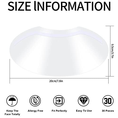 Siyurongg 50 Pcs Shower Face Eye Shields - Eyebrow Shower Shield Visors for Eyelash Extensions, Microblading Makeup Protector Face Cover Shield for Hairspray Salon Eyelid Aftercare - görsel 4