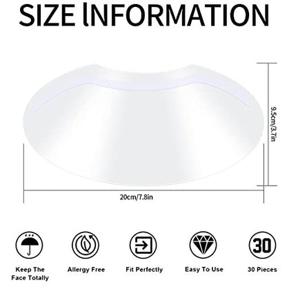 Siyurongg 50 Pcs Shower Face Eye Shields - Eyebrow Shower Shield Visors for Eyelash Extensions, Microblading Makeup Protector Face Cover Shield for Hairspray Salon Eyelid Aftercare