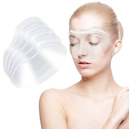Siyurongg 50 Pcs Shower Face Eye Shields - Eyebrow Shower Shield Visors for Eyelash Extensions, Microblading Makeup Protector Face Cover Shield for Hairspray Salon Eyelid Aftercare