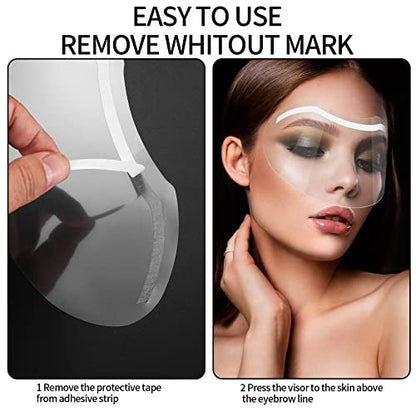 Siyurongg 50 Pcs Shower Face Eye Shields - Eyebrow Shower Shield Visors for Eyelash Extensions, Microblading Makeup Protector Face Cover Shield for Hairspray Salon Eyelid Aftercare