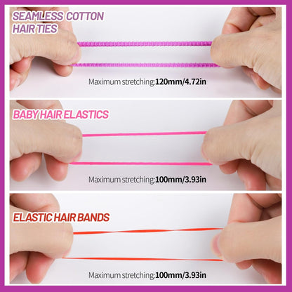 Teenitor Elastic Hair Ties – Colorful Baby Elastic Hair Bands Set with Hair Clips for Girls