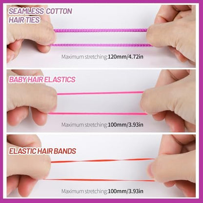 Teenitor Elastic Hair Ties – Colorful Baby Elastic Hair Bands Set with Hair Clips for Girls