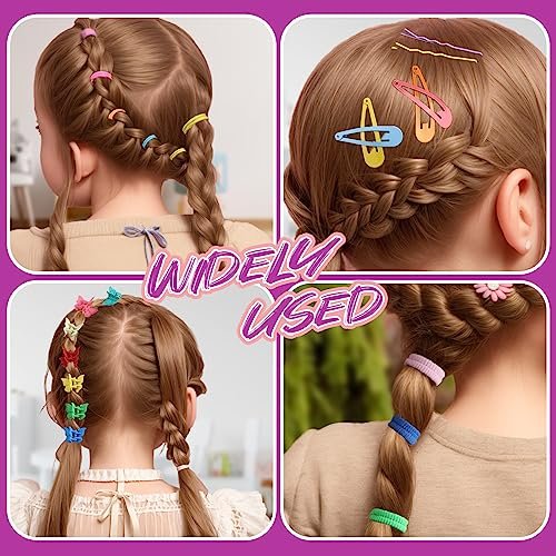 Teenitor Elastic Hair Ties – Colorful Baby Elastic Hair Bands Set with Hair Clips for Girls - görsel 10