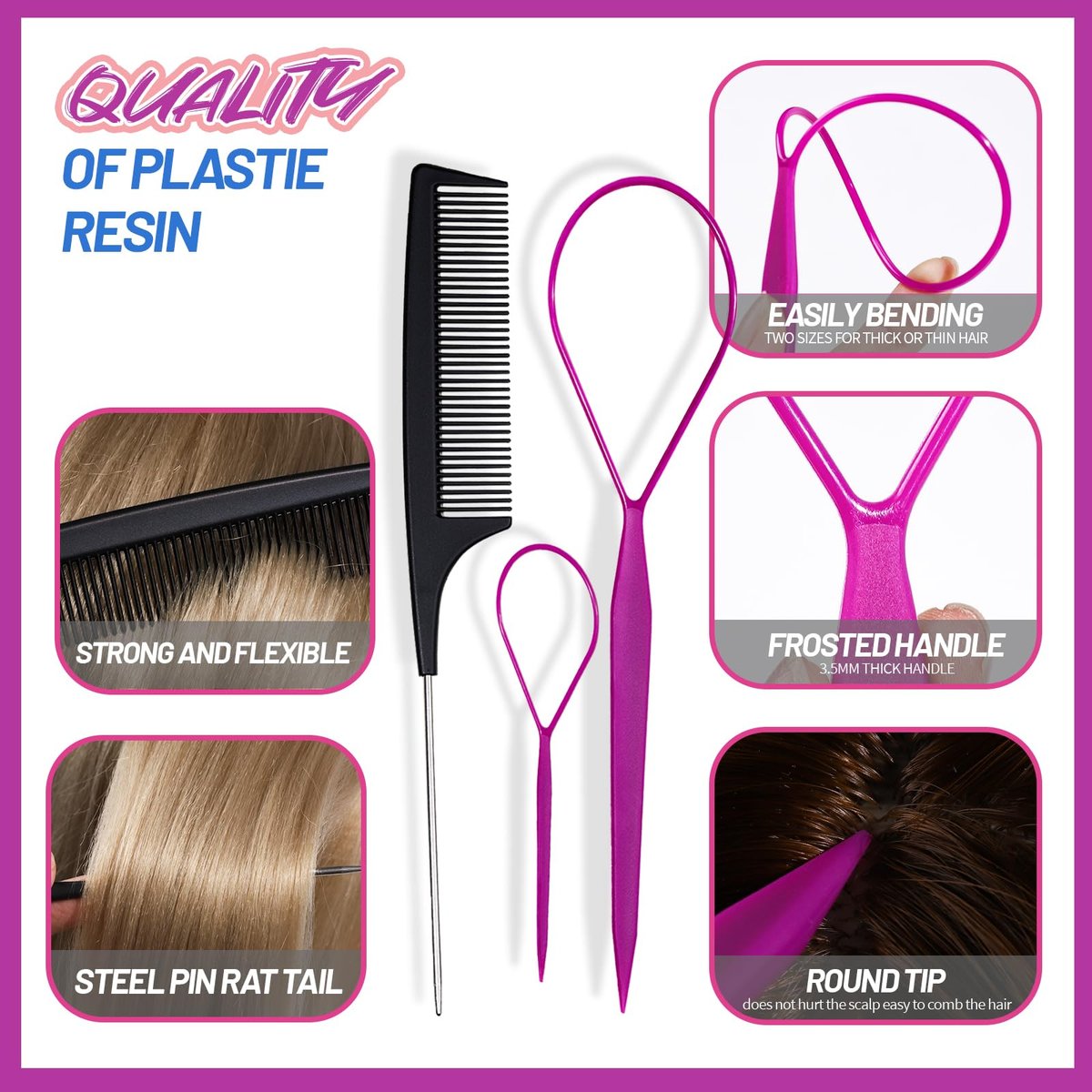 Teenitor Elastic Hair Ties – Colorful Baby Elastic Hair Bands Set with Hair Clips for Girls - görsel 11