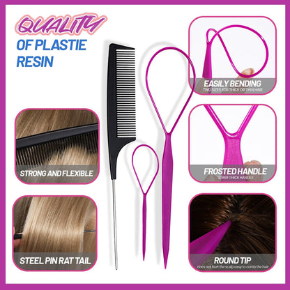 Teenitor Elastic Hair Ties – Colorful Baby Elastic Hair Bands Set with Hair Clips for Girls