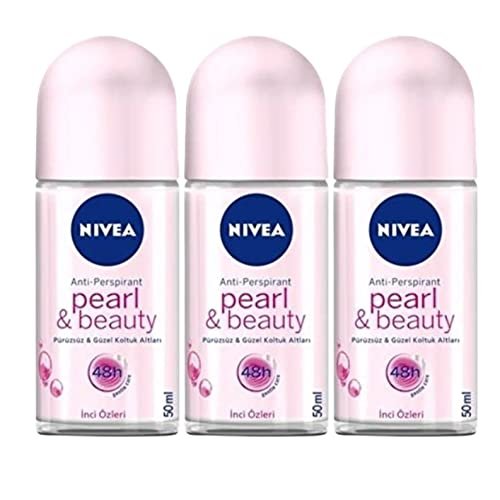 NIVEA Women Deodorant Roll On Pearl & Beauty, 3-Pack, 50ml Each - Long-Lasting Antiperspirant Protection Avelisse